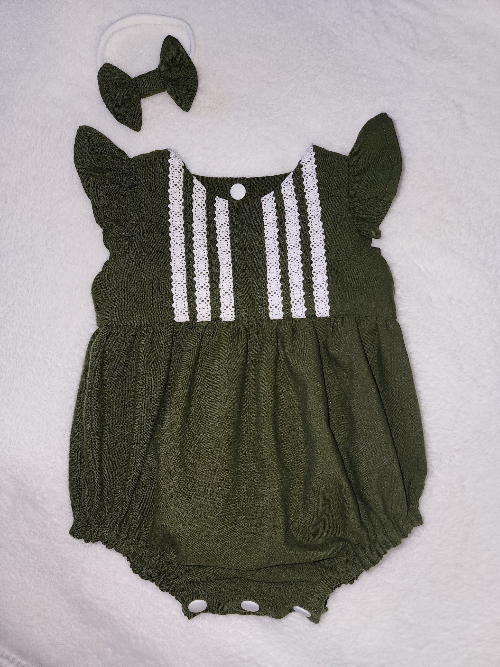 Green Romper/Dress Evergreen Elegance Green Romper/Dress Evergreen Elegance